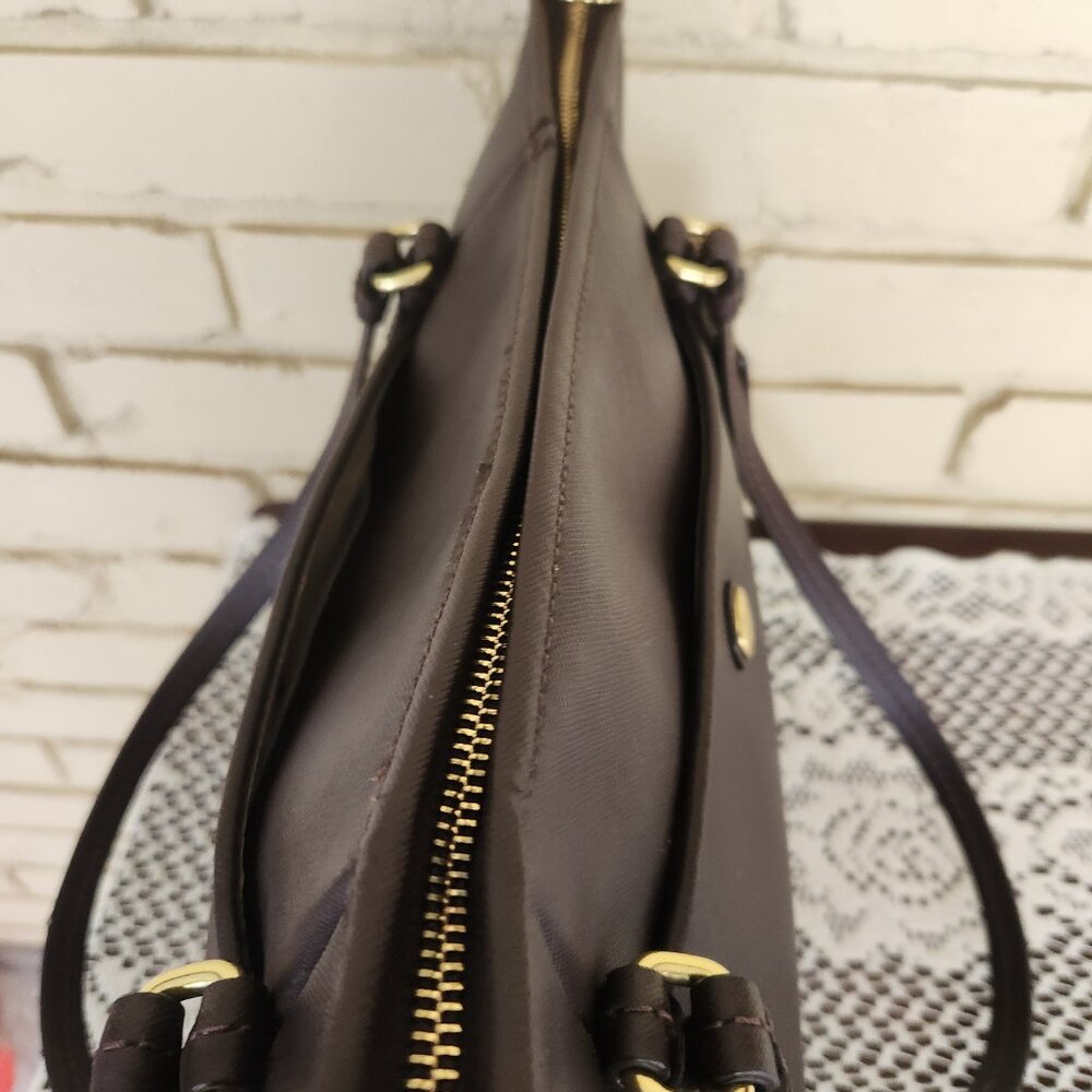 Euc Coach Brown Saffiano Leather Shoulder Bag Tote Purse - Picture 14 of 16